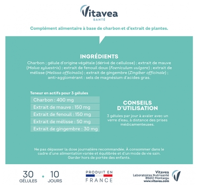 Vitavea Ultradigest Ballonnements 30 Gélules