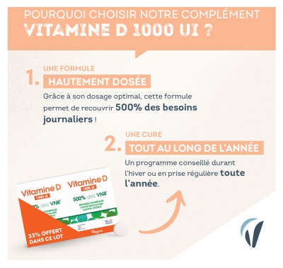 Vitavea Vitamine D 1000 UI Lot de 2 x 90 Comprimés