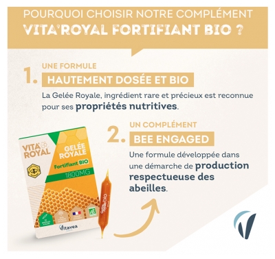 Vitavea Vita'Royal Gelée Royale Bio 1800 mg 10 Ampoules