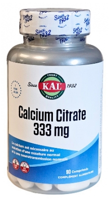 Kal Citrato de Cálcio 333 mg 90 Comprimidos