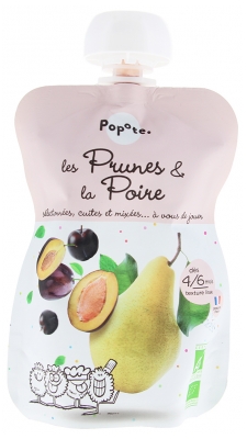 Popote Gourde Les Prunes & La Poire Organic Compote From 4/6 Months 120 g