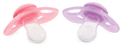 Twistshake Sucette Orthodontique Lot de 2 6 Mois et + - Couleur : Violet / Rose Pastel