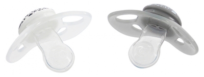 Chupeta Ortodôntica Twistshake, Conjunto de 2, 6 Meses e Mais - Cor: Cinzento pastel / Branco