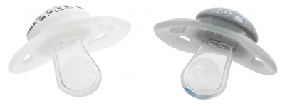 Twistshake Orthodontische Fopspeen Set van 2 0-6 Maanden - Kleur: Grijs / Wit