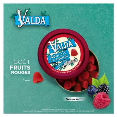 Valda Gommes Goût Fruits Rouges 140 g