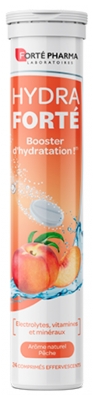 Forté Pharma Hydra Forté Hydration Booster 24 Effervescent Tablets - Taste: Peach