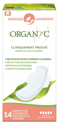 Organyc Dolcezza Maternità 14 Assorbenti Igienici Flusso Extra