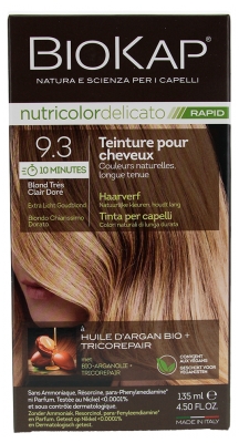 Biokap Nutricolor Tinte Rápido Delicato - Coloración: 9.3 Rubio Muy Claro Dorado