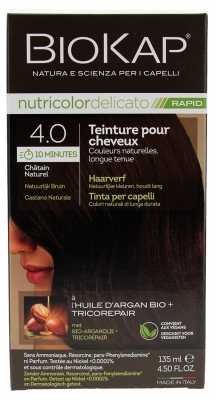 Biokap Nutricolor Tinte Rápido Delicato - Coloración: 4.0 Castaño natural