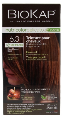 Biokap Nutricolor Tinte Rápido Delicato - Coloración: 6.3 Rubio Oscuro Dorado