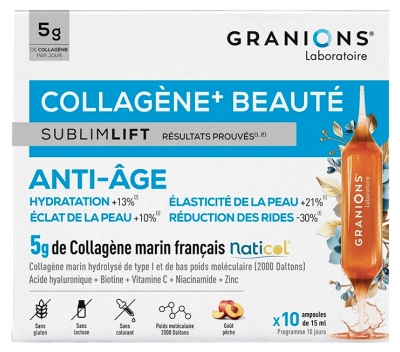 Granions Colagénio + Beleza SublimLift 10 Ampolas