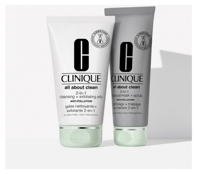 Clinique Exfoliante Anticontaminación + Mascarilla de Carbón Vegetal 2en1 100 ml