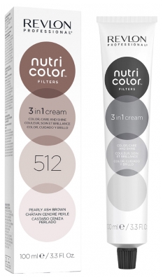 Revlon Professional Nutri Color Filters Soin Crème 3en1 Repigmentant Nutritif 100 ml - Coloration : 512 Châtain Cendré Perlé