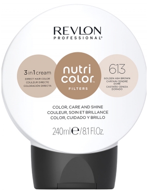 Revlon Professional Nutri Color Filters Soin Crème 3en1 Repigmentant Nutritif 240 ml - Coloration : 613 Châtain Cendré Doré