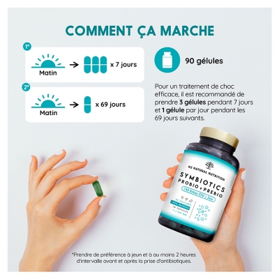N2 Natural Nutrition Symbiotics 150 Probiotiques Prébiotiques et Zinc 60 Capsules
