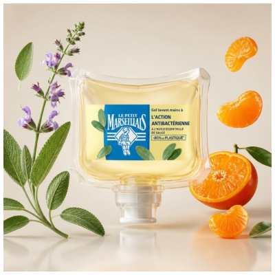 Gel de spălat pe mâini Le Petit Marseillais Acțiune Antibacteriană Eco-Reîncărcare 250 ml