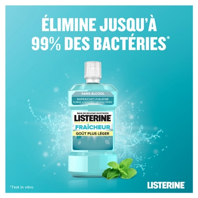 Listerine Bain de Bouche Fraîcheur Goût Plus Léger 500 ml