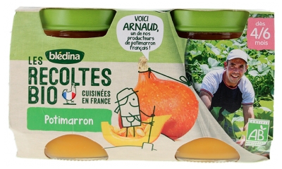 Blédina Les Récoltes Organic Pumpkin od 4/6 Miesiąca Organic 2 Słoiki