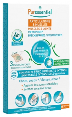 Parches Fríos Cryo Pure con Aceites Esenciales 3 Parches Recortables
