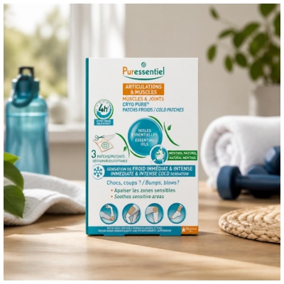 Puressentiel Cryo Pure Šalti Pleistrai su Eteriniais Aliejais 3 Atplėšiami Pleistrai