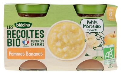 Blédina Les Récoltes Bio Organic Banana Apples 2 Jars