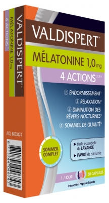 Valdispert Mélatonine 1 mg 4 Azioni 30 Capsule