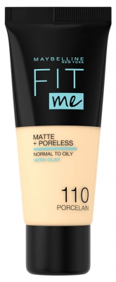 Maybelline New York Fit Me ! Fond de Teint Fluide Matte + Poreless 30 ml - Teinte : 110 Porcelaine