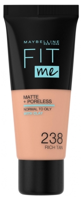 Maybelline New York Fit Me ! Fond de Teint Fluide Matte + Poreless 30 ml - Teinte : 238 Bronze Doré