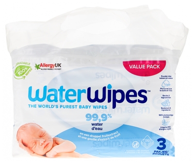 Waterwipes Lot de 3 x 60 Lingettes