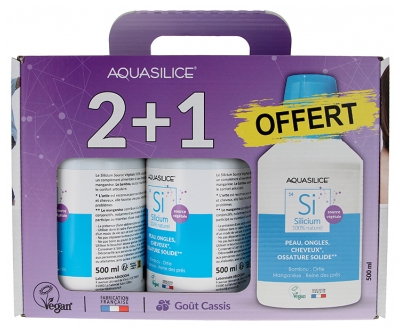 Aquasilice Silicium d'Origine Organique Lot de 3 x 500 ml dont 500 ml Offerts