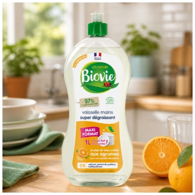 Biovie Vaisselle Mains Super Dégraissant Agrumes 1 L