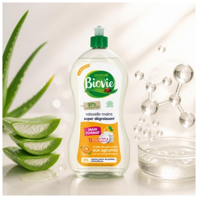 Biovie Vaisselle Mains Super Dégraissant Agrumes 1 L