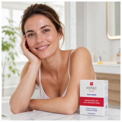 Hyfac Woman Active Mask Masque Peel-Off Anti-Imperfections 15 Sachets