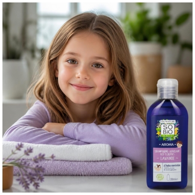 Léa Nature SO BIO étic Aroma Šampon za pomiritev za šolarje, Bio sivka, 200 ml