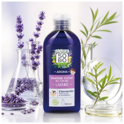 Léa Nature SO BIO étic Aroma Šampon za pomiritev za šolarje, Bio sivka, 200 ml