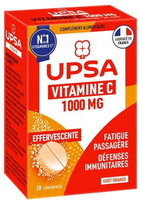 UPSA Vitalidad Vitamina C 1000 mg 20 Comprimidos Efervescentes