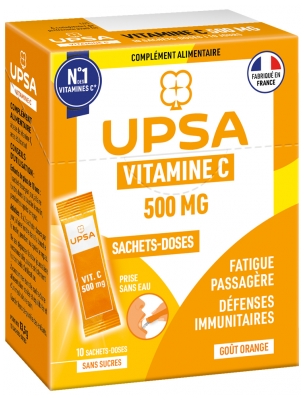 UPSA Vitalité C-vitamiini 500 mg 10 pussia