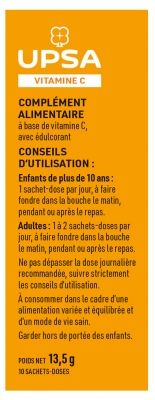 UPSA Vitalité Vitamine C 500 mg 10 Sachets