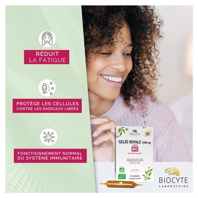 Biocyte Gelée Royale 1500 mg + Acérola Bio 20 Ampoules