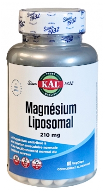Kal Magnesio Liposomado 210 mg 60 Cápsulas Vegetales