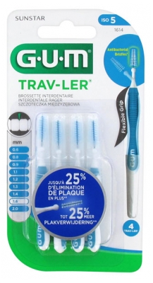 GUM Trav-ler 4 Interdental Brushes - Size: 1614: 1,6 mm