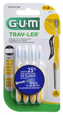 GUM Trav-ler 4 Interdental Brushes - Size: 1514: 1,3 mm