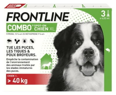 Frontline Combo Chien XL (+ de 40 kg) 3 Pipettes