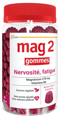 Mag 2 Zenuwachtigheid Vermoeidheid Gummies Framboos 45 Gummies
