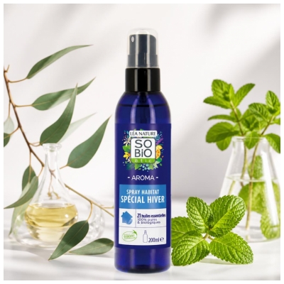 Léa Nature SO BIO étic Aroma Spray Habitat Spécial Hiver 21 Huiles Essentielles Bio 200 ml