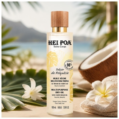 Hei Poa Soins Corps Trésor de Polynésie Huile Sèche Multi-Fonctions 100 ml