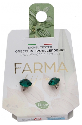 Pharma Bijoux Orecchini Ipoallergenici in Cristallo Xirius Emerald 7,15 mm