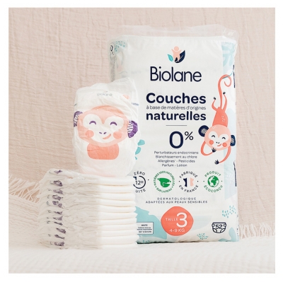 Biolane Pañales Naturales 52 Pañales Tamaño 3 (4-9 Kg)
