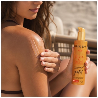 Nuxe Sun Zlato Olje za Sončenje za Obraz in Telo Gold SPF50 150 ml