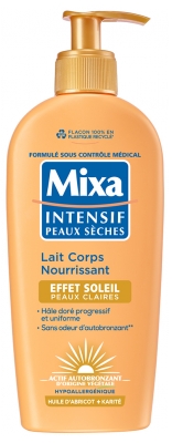 Mixa Intensif Peaux Sèches Lait Corps Nourrissant Effet Soleil Peaux Claires 250 ml